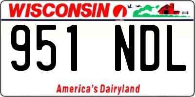 WI license plate 951NDL