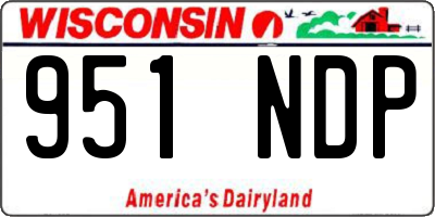 WI license plate 951NDP