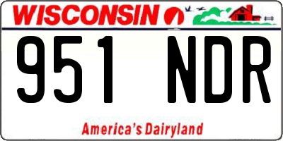 WI license plate 951NDR