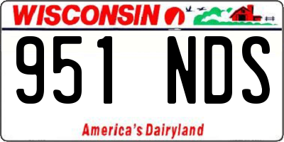 WI license plate 951NDS