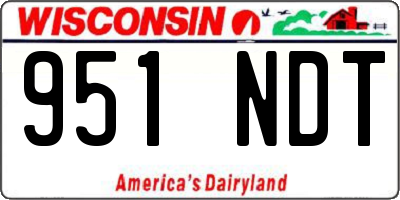 WI license plate 951NDT
