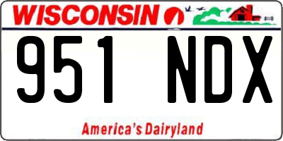 WI license plate 951NDX