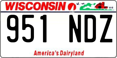 WI license plate 951NDZ