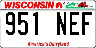 WI license plate 951NEF