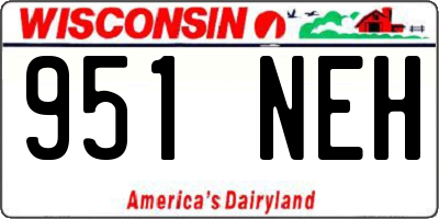 WI license plate 951NEH