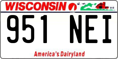 WI license plate 951NEI