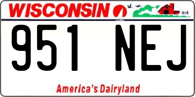 WI license plate 951NEJ