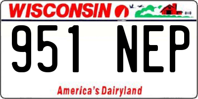 WI license plate 951NEP