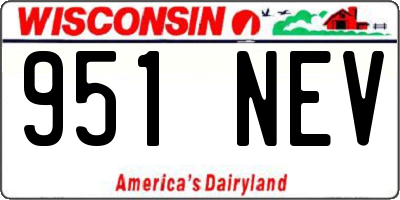 WI license plate 951NEV