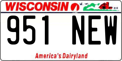 WI license plate 951NEW