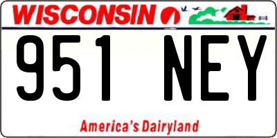 WI license plate 951NEY
