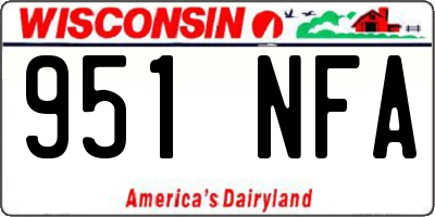 WI license plate 951NFA