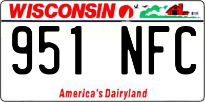 WI license plate 951NFC