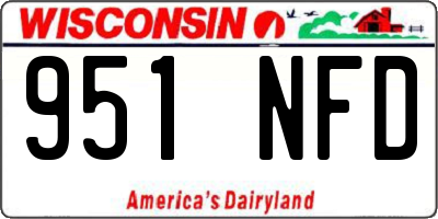 WI license plate 951NFD