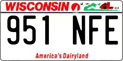 WI license plate 951NFE