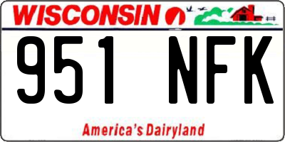 WI license plate 951NFK