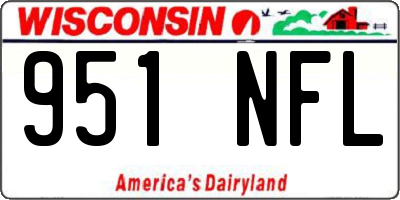 WI license plate 951NFL