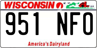 WI license plate 951NFO