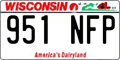 WI license plate 951NFP