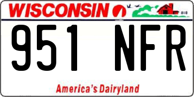 WI license plate 951NFR