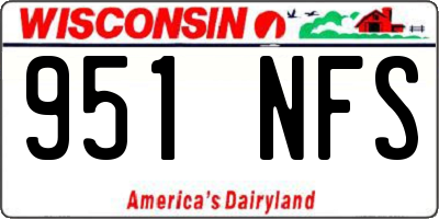 WI license plate 951NFS