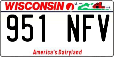 WI license plate 951NFV
