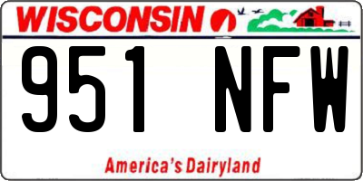 WI license plate 951NFW