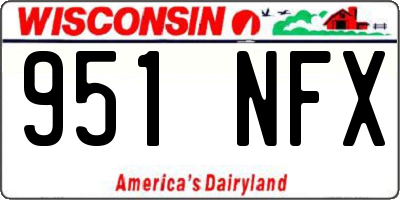 WI license plate 951NFX