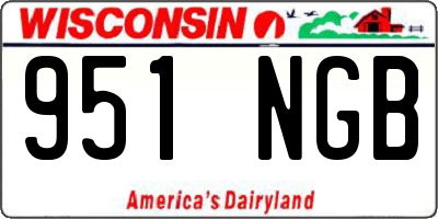 WI license plate 951NGB