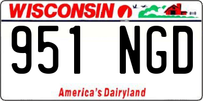 WI license plate 951NGD