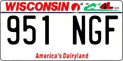 WI license plate 951NGF