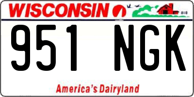 WI license plate 951NGK
