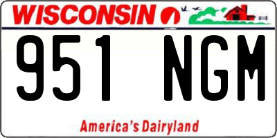 WI license plate 951NGM