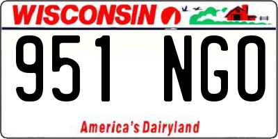WI license plate 951NGO