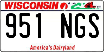 WI license plate 951NGS