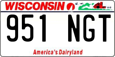 WI license plate 951NGT