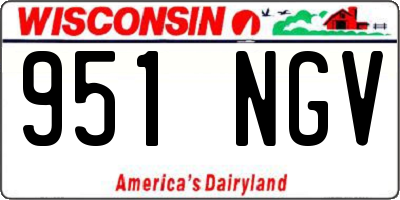 WI license plate 951NGV