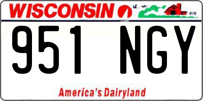 WI license plate 951NGY
