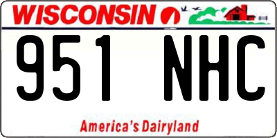 WI license plate 951NHC