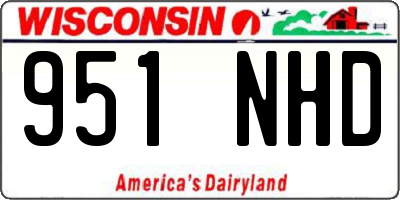 WI license plate 951NHD
