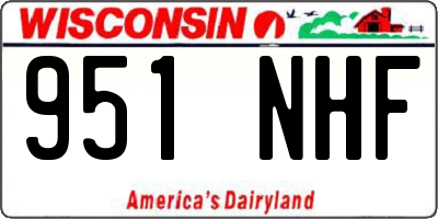 WI license plate 951NHF