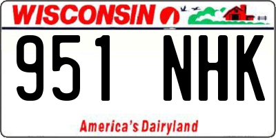 WI license plate 951NHK