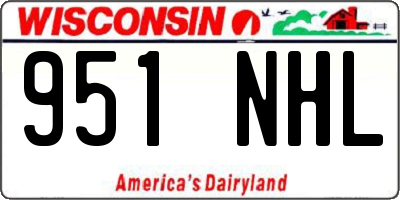 WI license plate 951NHL
