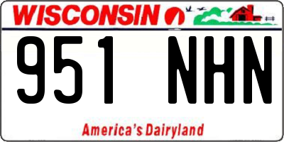 WI license plate 951NHN