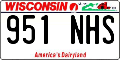 WI license plate 951NHS