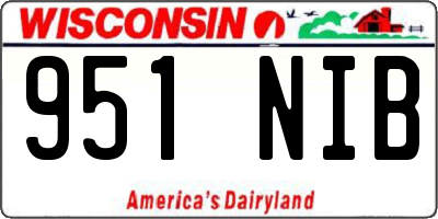 WI license plate 951NIB