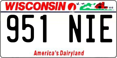 WI license plate 951NIE