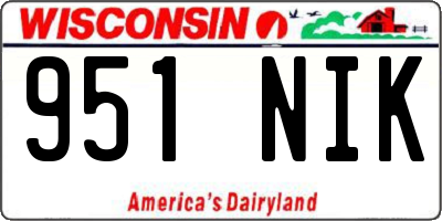 WI license plate 951NIK