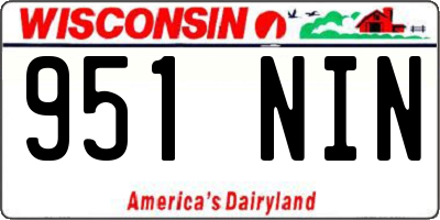 WI license plate 951NIN