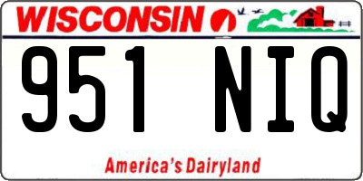WI license plate 951NIQ